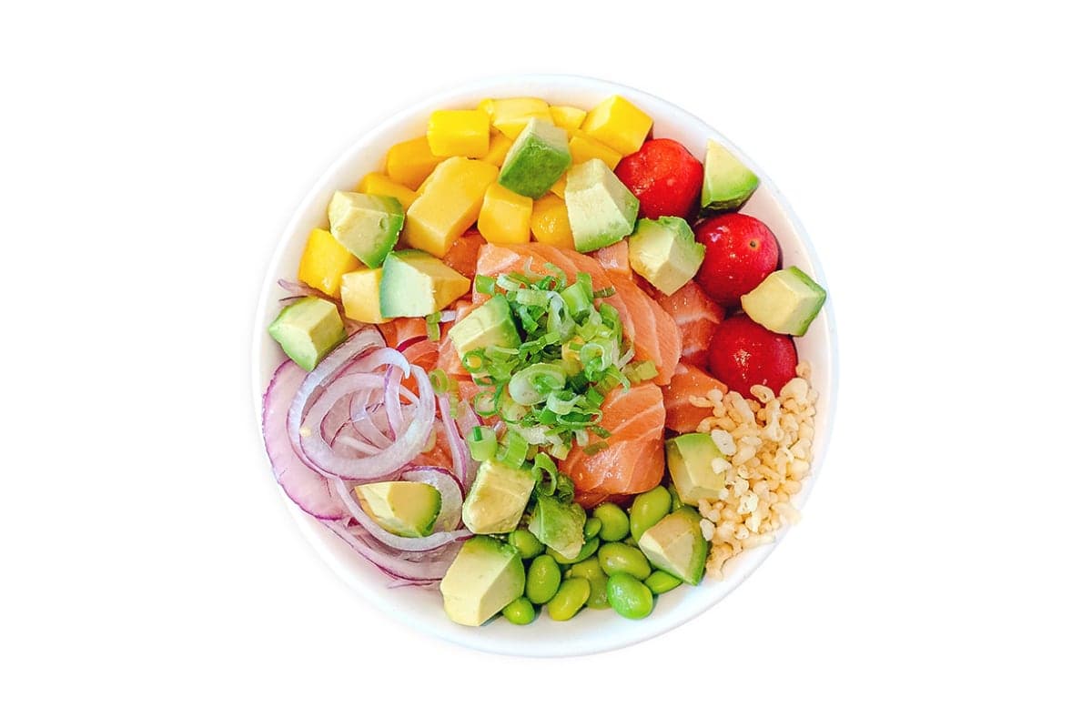 Build-A-Poké bowl with fresh toppings